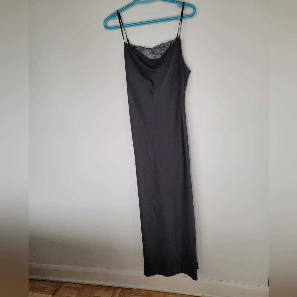 NWT la vie en rose black stain slip dress size medium